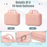 ABS 2-Piece Luggage Set with Spinner Wheels and Combination Lock - Pink