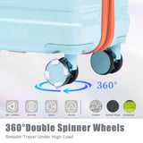 3-Piece Spinner Wheel Luggage Set with Silent Wheels - Blue Red