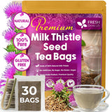 Premium Milk Thistle Tea Bags, 100% Natural & Pure from Milk Thistle Seeds. Milk Thistle Seed Herbal Tea. Milk Thistle Seed Tea. Made with Natural Material Tea Bags. No Sugar, No Caffeine, No Gluten, Vegan.