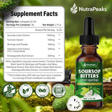 Soursop Bitters Liquid Drops – Premium Herbal Blend with Soursop Leaves, Black Seed, Moringa, Ashwagandha, Senna, Goat Weed & Ginger, 2 fl oz