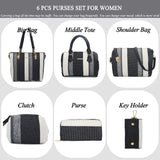 2E-youth Designer Purses and Handbags for Women Satchel Shoulder Bag Tote Top Handle Bag