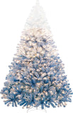 Yaheetech 6ft Snow Flocked Pre-lit Christmas Tree with 250 Warm White Lights, 820 Lush Branch Tips & Quick-Assembly Hinged Design, Full Artificial Xmas Tree for Winter Holiday Décor, Green & White