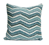 Fennco Styles Hand Beaded Bellissima Zigzag Down Filled Throw Pillow, 17-inch Square
