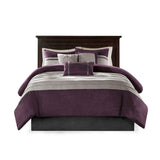 7 Piece Purple Faux Suede Comforter Set Full Size