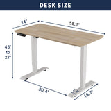 55"×24" Light Adjustable Electric Standing Desk