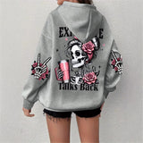 Retro Skull Graphic Long-Sleeve Sweatshirt