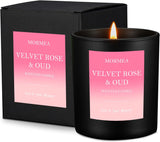 Scented Candles, Rose & Oud Aromatherapy Candles for Home Scented, Natural Soy Wax Candles, 8Oz Long Lasting Candle for Men & Women, Jar Candles for Birthday & Holiday