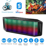 KOCASO LED Wireless Speaker Dynamic Multicolor Hands-free FM Radio USB MMC Reading Aux In for Party Camping Travel