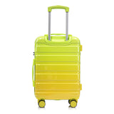 2-Piece Polycarbonate Spinner Wheel Luggage Set with Lock - Green & Yellow