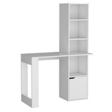 Iowa Computer Desk with 1-Cabinet and 4-Tier Bookcase