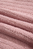Light Pink Open Front Soft Fuzzy Ribbed Sweater Cardigan