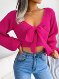 Tie-Front Cropped Sweater