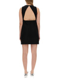Versace Women Wool Blend Straight Mini Dress With Cut-Out