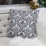 Baroque Skull Damask Accent Pillow – Black & White Day of the Dead Accent Cushion