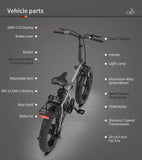 Foldable Electric Fat Tire Bike 20 Inch – Dual Disc Brakes with Fenders