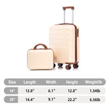 Beige 2-Piece Spinner Luggage Set with Hard Shell - Beige