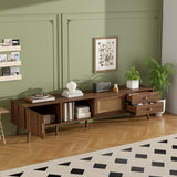 76" Modern Rattan Doors TV Stand with Storage - Neutral