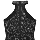 Sparkling Rhinestone Cutout Jumpsuit
