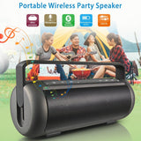 iRola Wireless Speaker Powerful Dual Subwoofer Stereo Bass Noise Cancelling w/Mic Aux-in for Camping Party