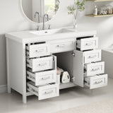 48" Bathroom Vanity with Sink, 2 Doors and 8 Drawers