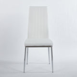 Minimalist Design Dining Chair Set of 4 with Metal Frame - Black or White