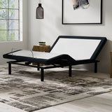Full Adjustable Bed Base with Massage and USB Ports – White/Charcoal