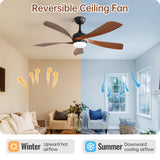 45 Inch Matte Ceiling Fan with LED Light