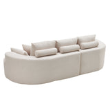 106 Inch 2-Piece Fabric Cloud Curved Sectional Corduroy Sofa