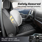 Umbrauto Seat Cover for Chevy Silverado/GMC Sierra 1500 2007-2013&2019-2026,3D Laser-Scan Custom Fit 2500/3500HD 2020-2026 Crew/Double Cab, Nappa Leather, Waterproof, Full Coverage, Airbag Compatible,Gray