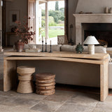65-Inch Rustic Solid Wood Console Table, Antique Natural