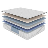 Twin XL Latex Hybrid Mattress with 14.5 Inch Euro-Top and Zoned Coil System