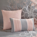Floral Cotton Sateen Comforter with Hypoallergenic Fill - Peach Blossom