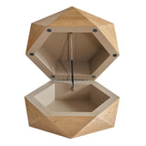 Retro Style Polygon Flip Top Coffee Table with Hidden Storage - Natural