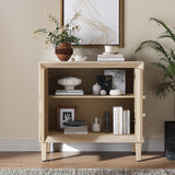 Mid-Century Modern Credenza Sideboard, 31.5-Inch, Antique Natural