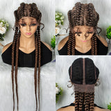 32" Full Lace Four Braid Box Braids Wig | Kanekalon Synthetic Braided Wig for Black Women