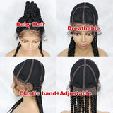 24" Box Braids 360 Lace Front Wig | Ponytail Style | Baby Hair | Synthetic African Braiding Hair
