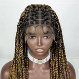36" Pink Knotless Cornrow Braids Wig | Transparent Full Lace | Baby Hair