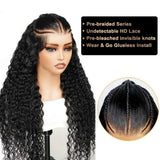 Glueless Pre Braided Wig Curly Hair 13x4 PreMax 3D Cap Wig With Mini Knots Bleached