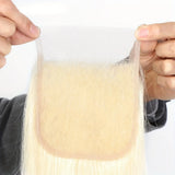 613 Blonde Body Wave 4x4 Lace Closure | Transparent Swiss Lace Brazilian Remy Human Hair