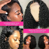 200% Density Short Curly Bob Wig 13x4 Lace Front Wet & Wavy Deep Wave Brazilian Remy Human Hair 4x4 Closure