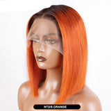 Ombre Pink & Blonde Bob Wig | Straight Human Hair T-Part Lace Front