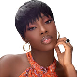 Pixie Cut Bob Human Hair Wig | Straight Remy Glueless Wig | Ready-to-Wear Machine Made