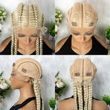 32" Full Lace Four Braid Box Braids Wig | Kanekalon Synthetic Braided Wig for Black Women