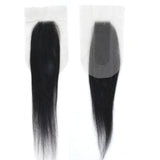 Straight Top Lace Closure | Middle Part Transparent Swiss Lace 100% Human Hair (180% Density)