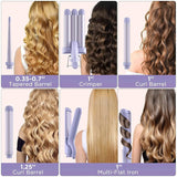 5 in 1 Wand Curling Iron-Curling Wand Set with Hair Straightener
