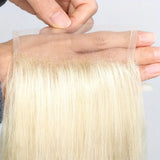 613 Blonde Body Wave 4x4 Lace Closure | Transparent Swiss Lace Brazilian Remy Human Hair