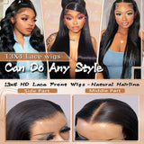 40 Inch Bone Straight Human Hair Wig 13x4 13x6 HD Transparent Lace Wigs Brazilian Full Lace Frontal Wig For Women 250% Density