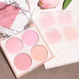 3 Pcs 4 Colors Matte Blush Powder Set Blush Powder Face Makeup Set Low Saturation Soft Blush Lighten Create Three-Dimensional