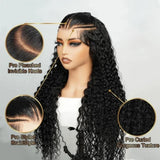 Glueless Pre Braided Wig Curly Hair 13x4 PreMax 3D Cap Wig With Mini Knots Bleached