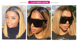Ombre Pink & Blonde Bob Wig | Straight Human Hair T-Part Lace Front